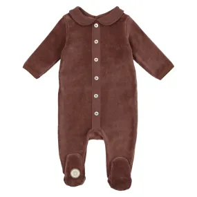 Brown Knit Velour Stretchie