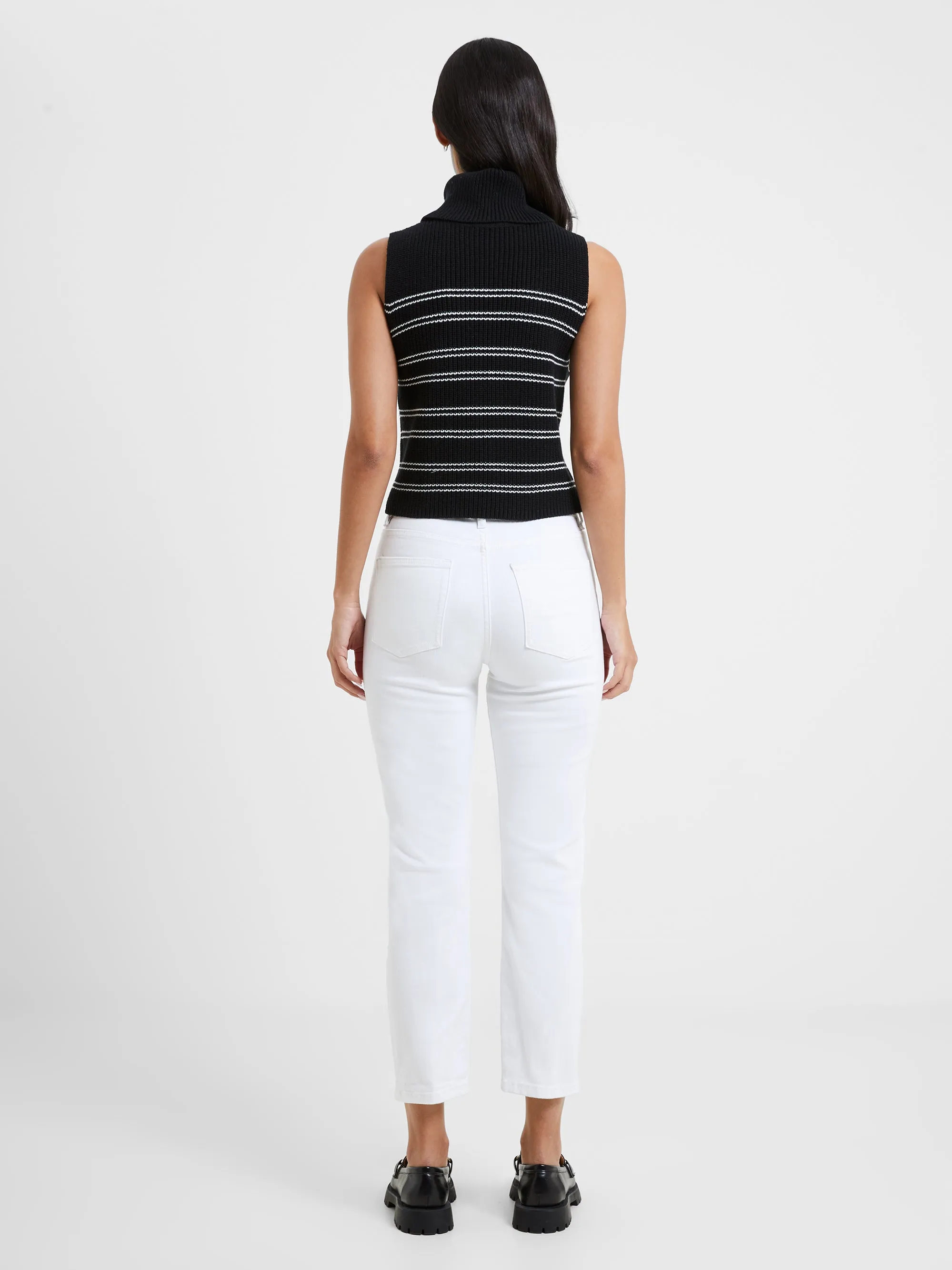 Mozart Striped Sleeveless Crop Top