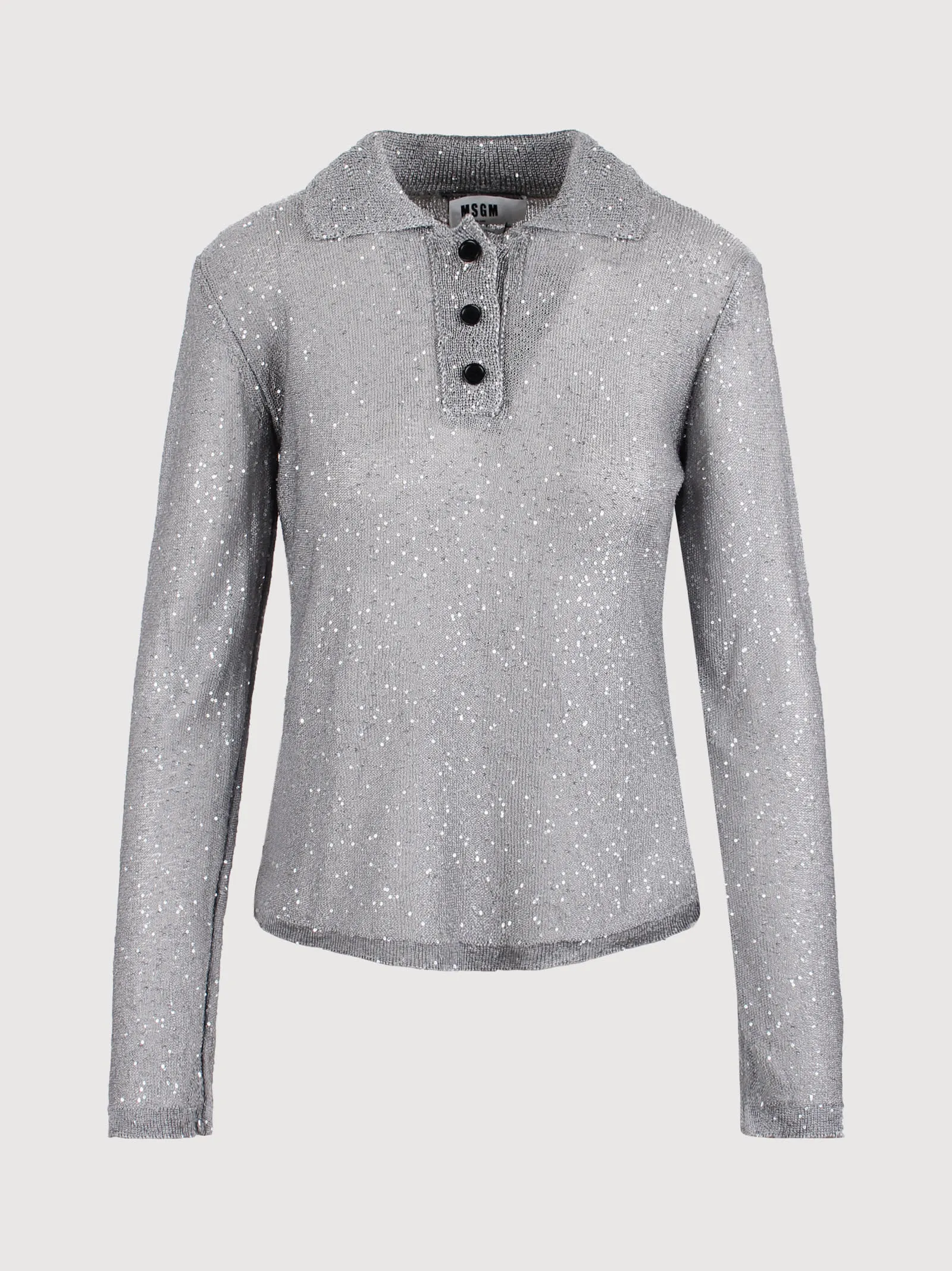 Msgm Embellished Knit Polo