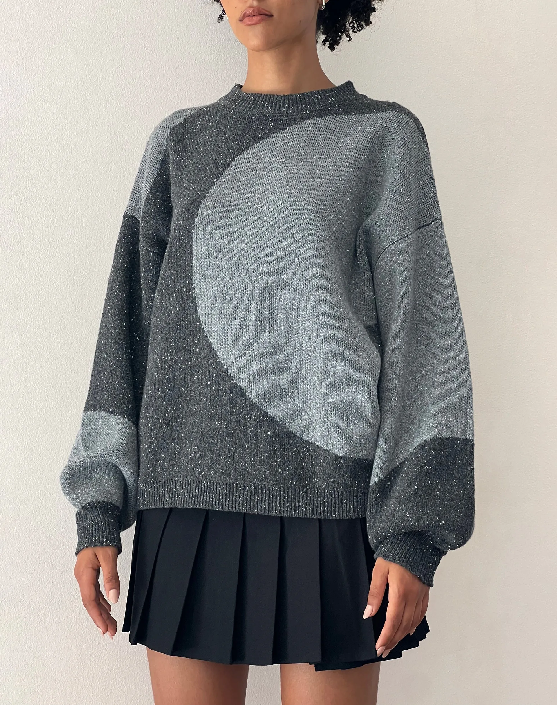 Namari Jumper Black Charcoal Mix Knit