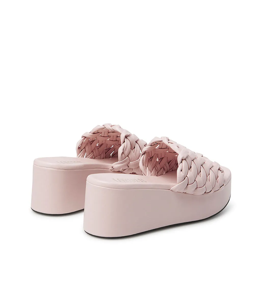 Nappa leather pink slides