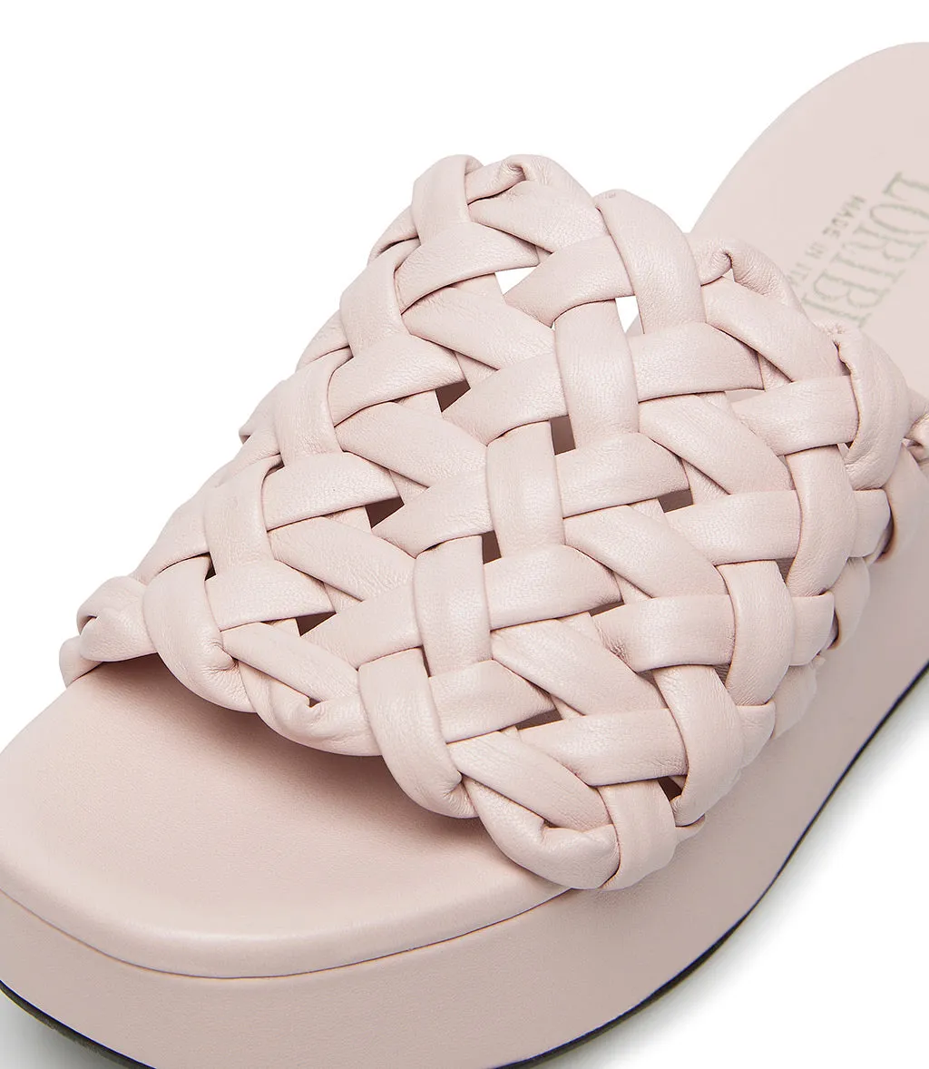 Nappa leather pink slides