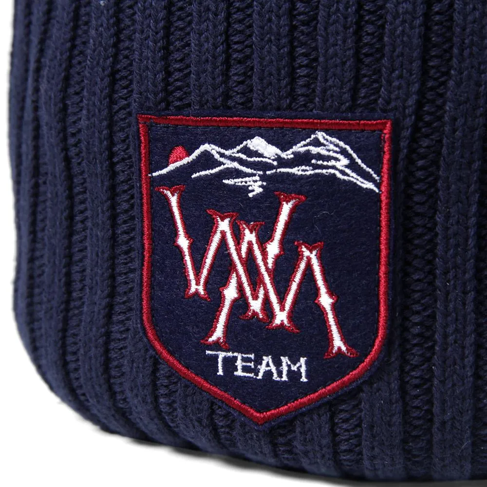 Navy Blue Cotton Knit Cap by White Mountaineering