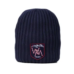 Navy Blue Cotton Knit Cap by White Mountaineering