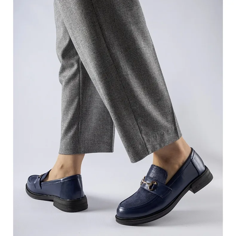 Gennaro Navy Blue Moccasins