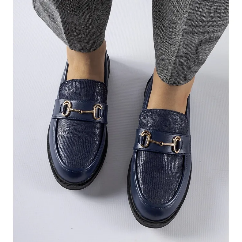 Gennaro Navy Blue Moccasins