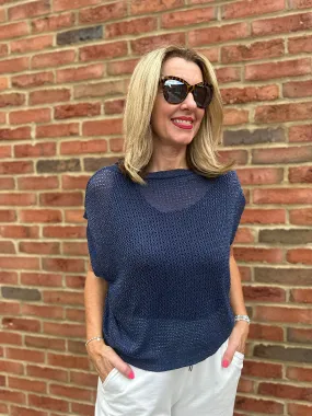 Navy Shimmer Knit Adele