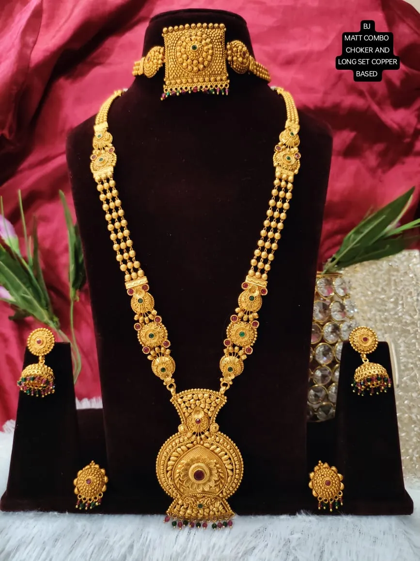 Navyashree Premium Copper Base Necklace Combo Marathi Style SAMAR001NCE