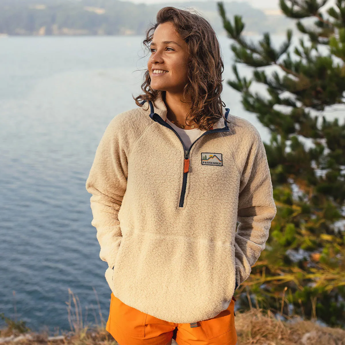 Oatmeal Maine Recycled Sherpa Fleece Hoodie