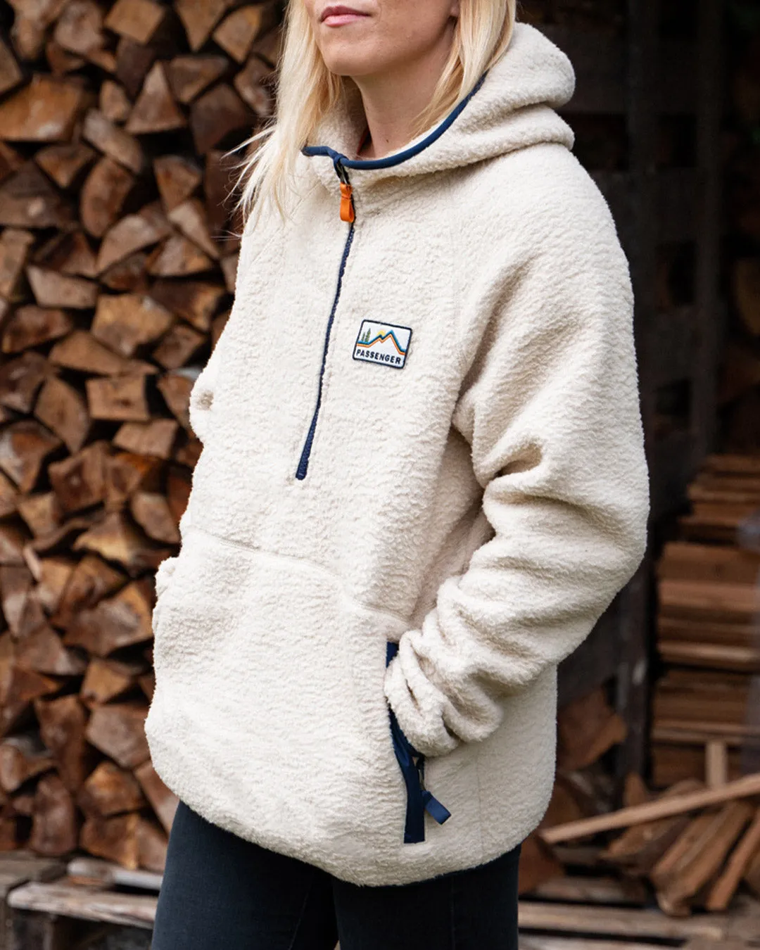 Oatmeal Maine Recycled Sherpa Fleece Hoodie