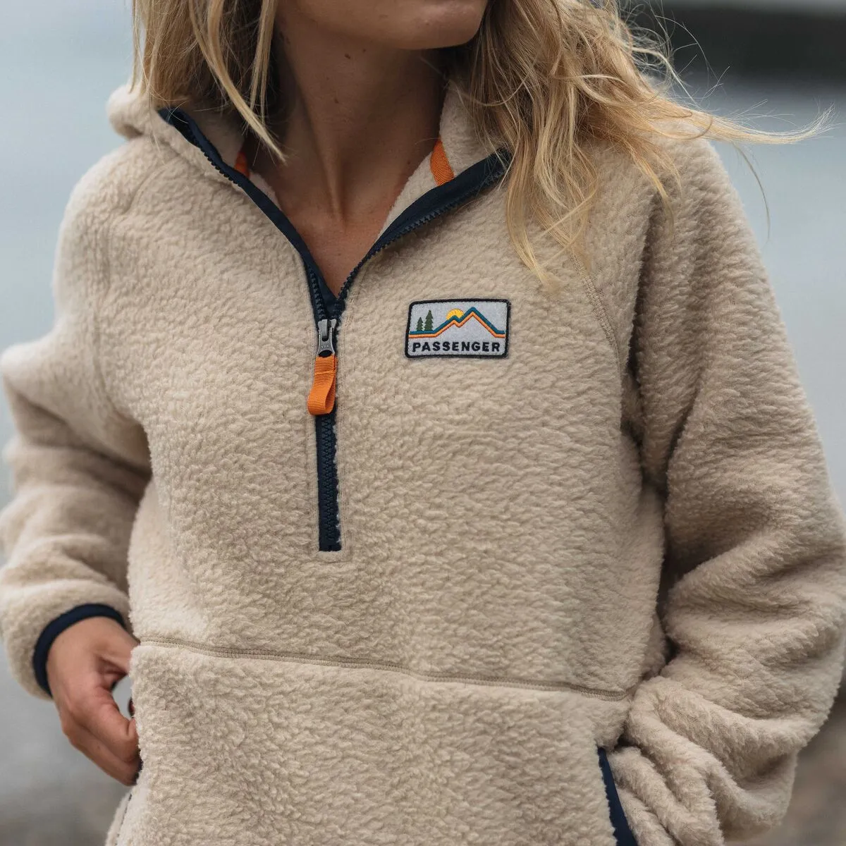 Oatmeal Maine Recycled Sherpa Fleece Hoodie