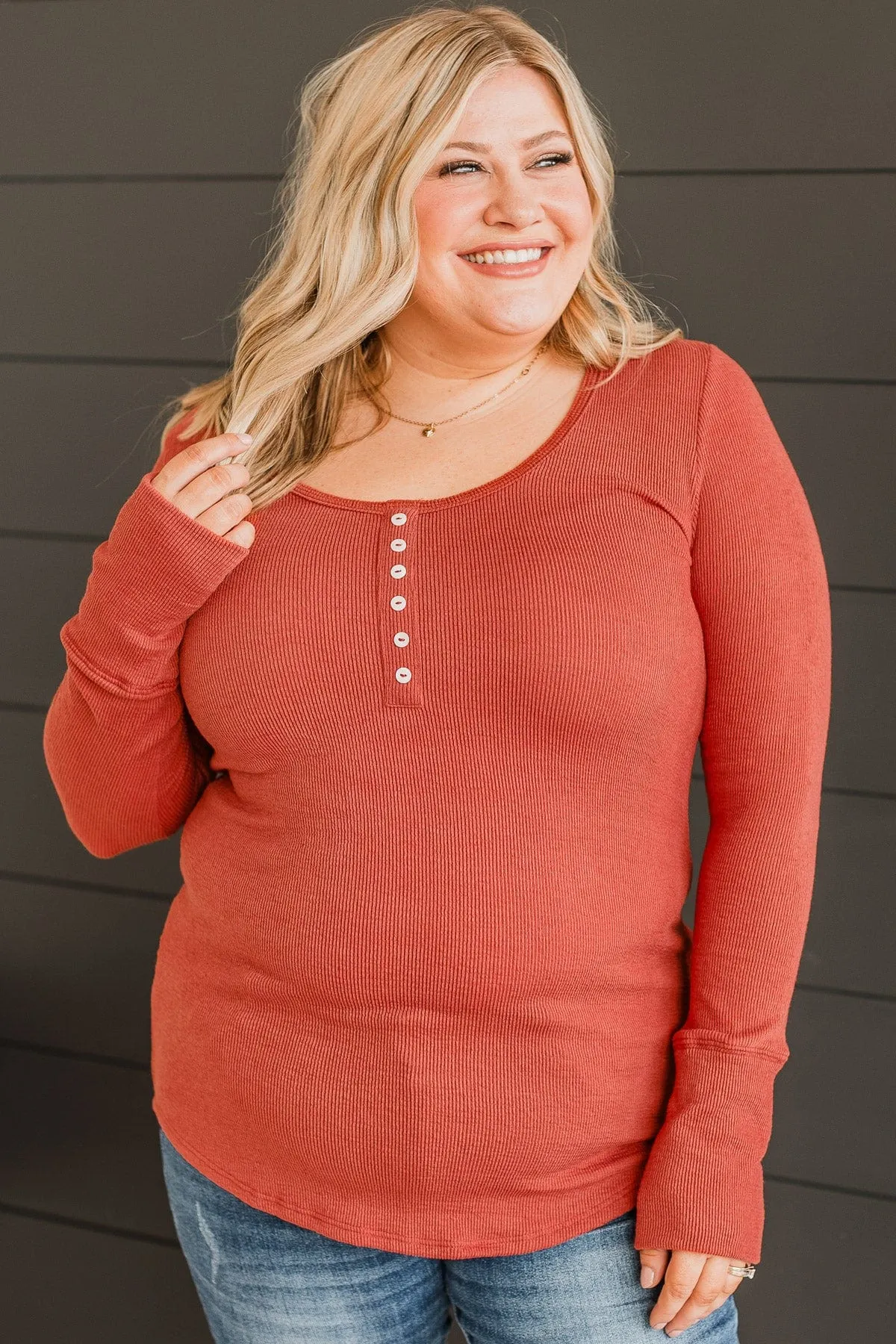 Brick Ribbed Knit Top