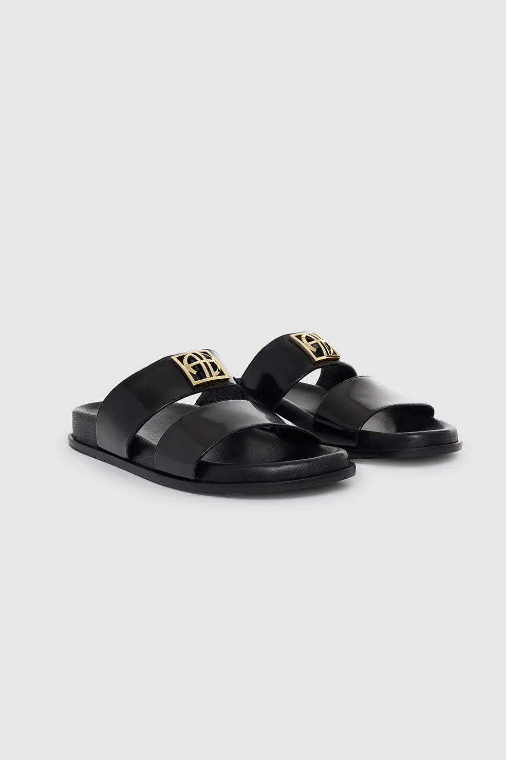 Parker Slides Monogram - High-Shine Black