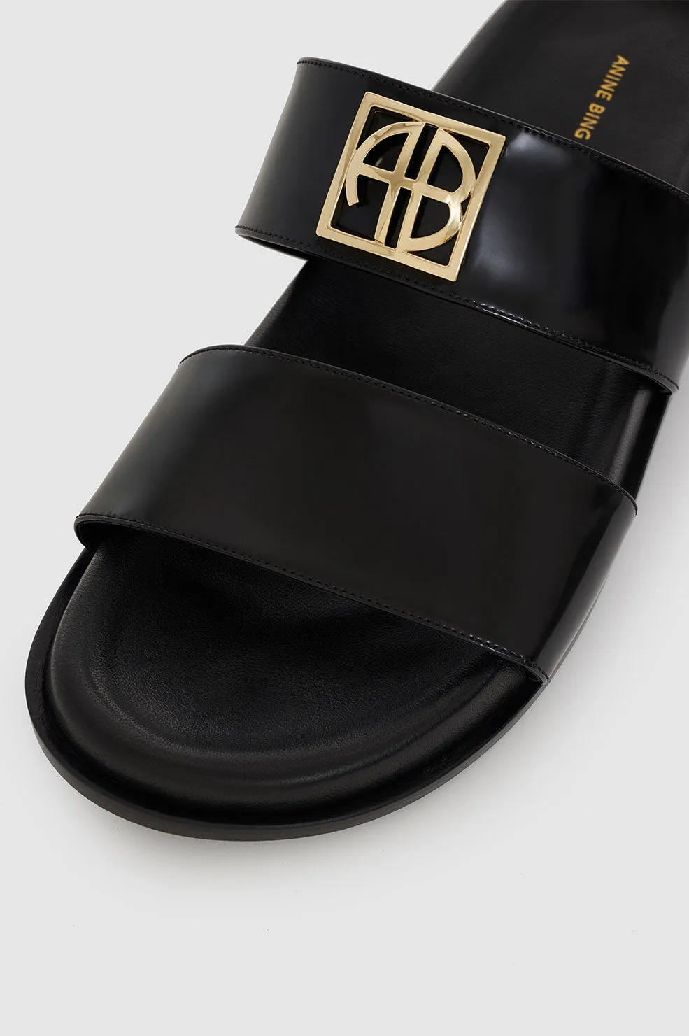 Parker Slides Monogram - High-Shine Black