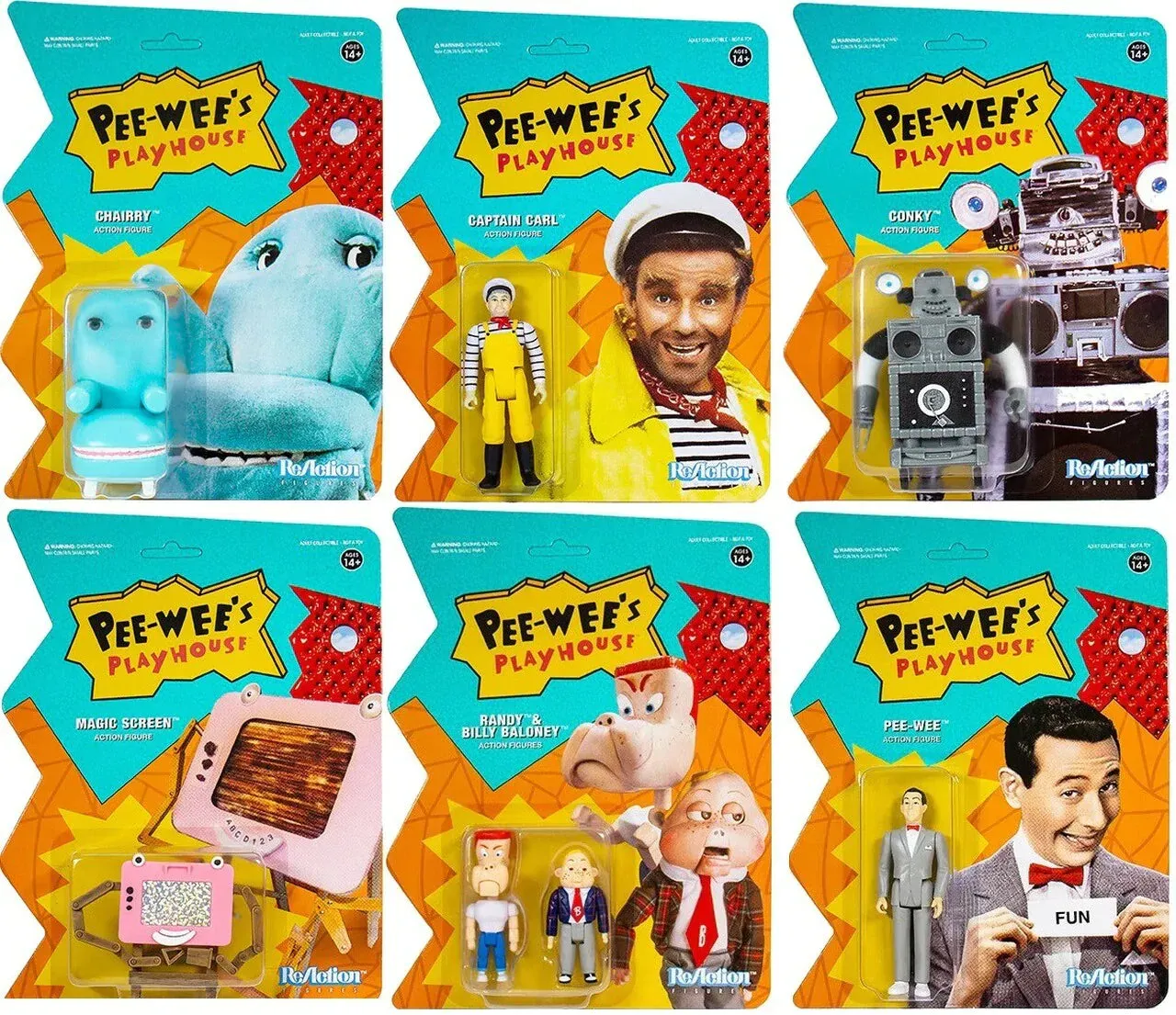 PEE-WEE'S PLAYHOUSE REACTION FIGURE -COMPLETE SET