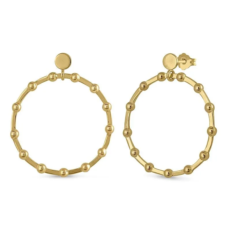 Pendientes Flat Hoop Sphere Oro