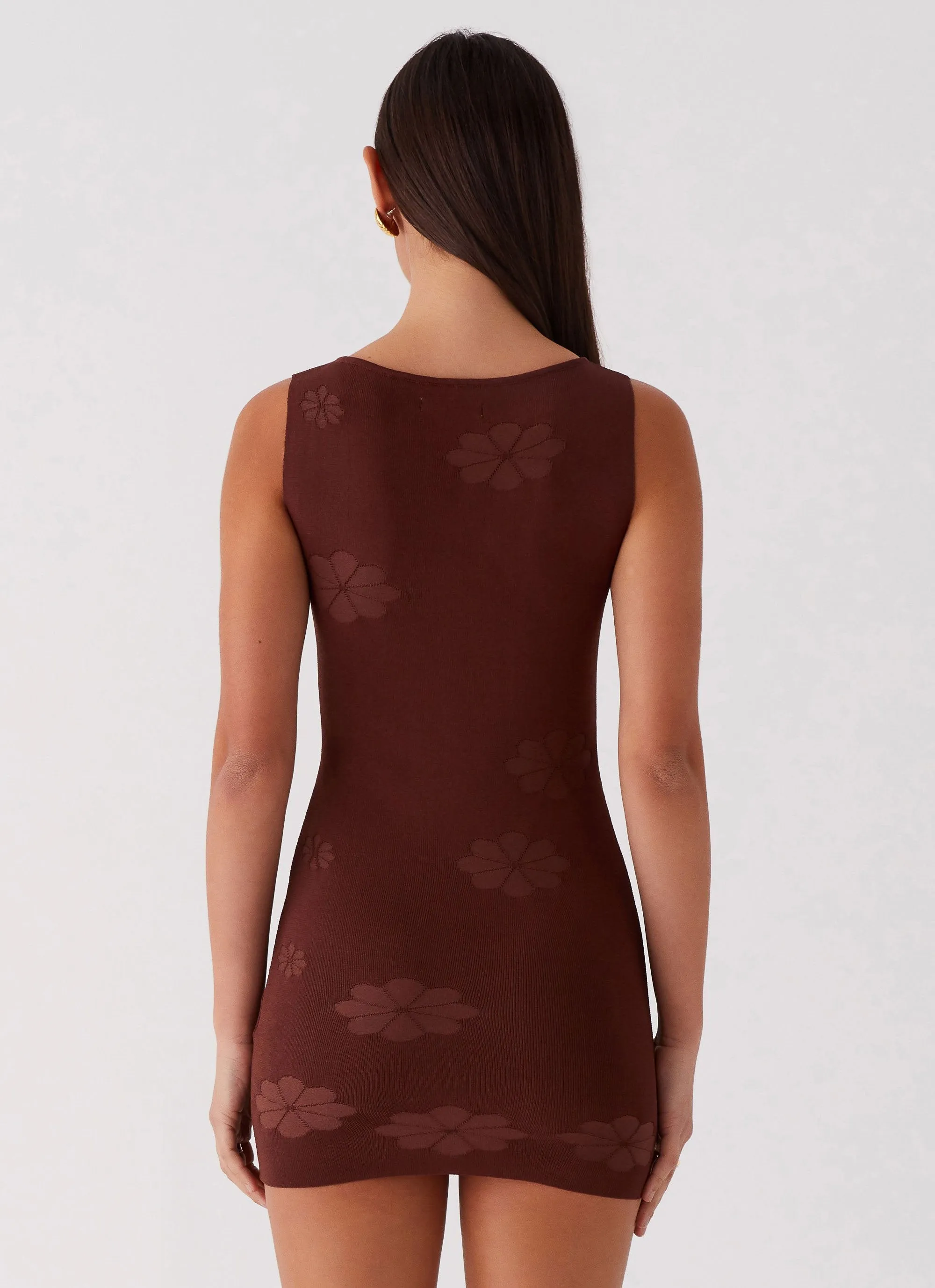 Peppermayo Holly Knit Mini Dress in Chocolate