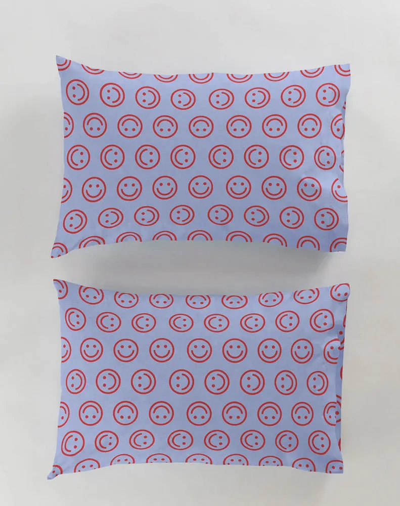 PILLOW CASE SET OF 2 - CORNFLOWER HAPPY