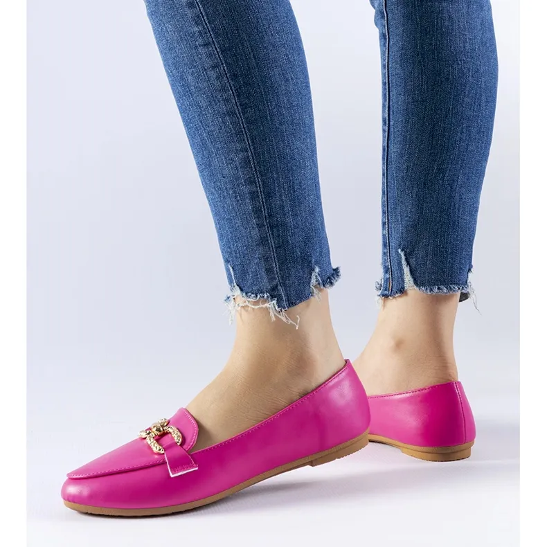 Pink buckle moccasins Sovera