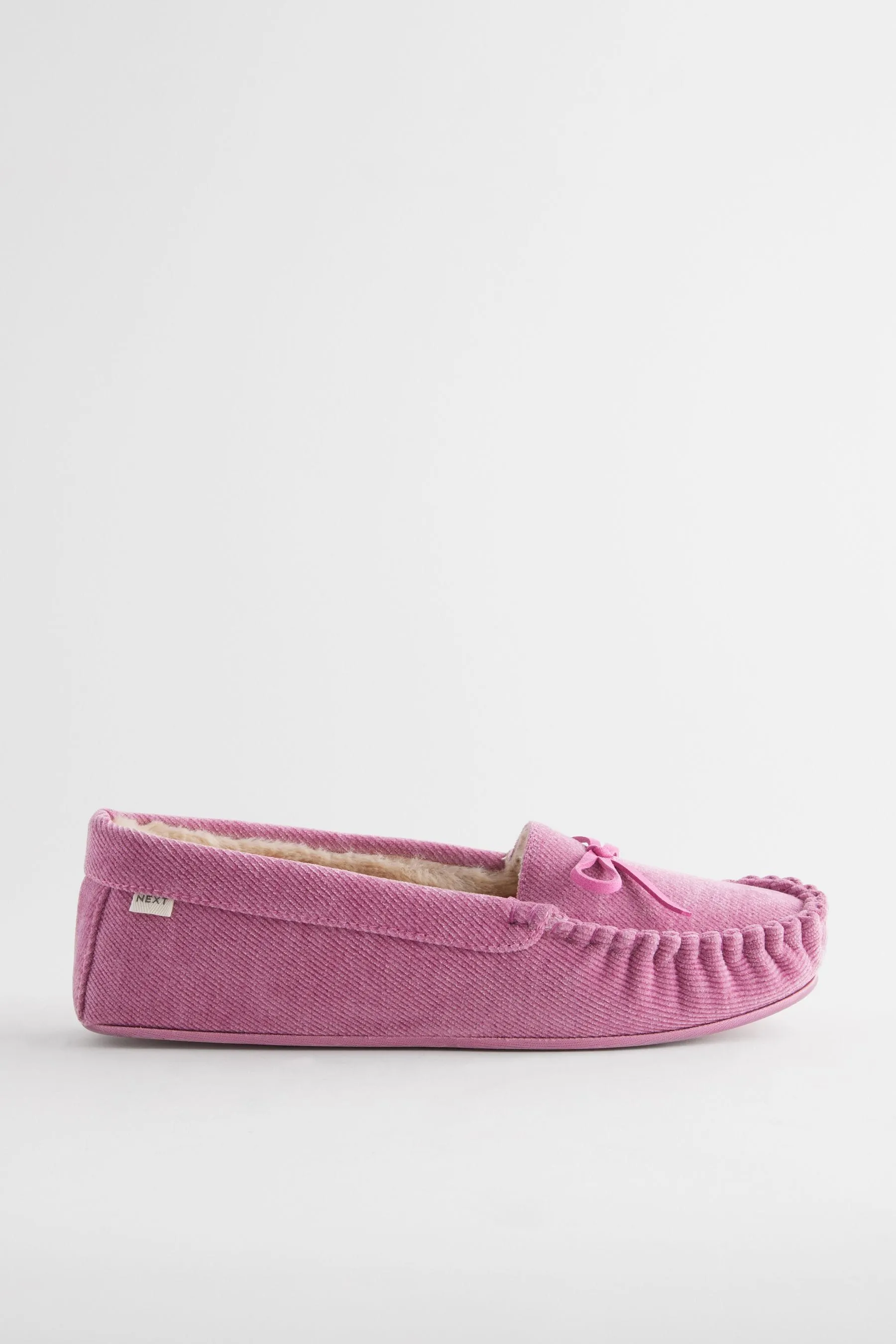 Pink Corduroy Moccasins