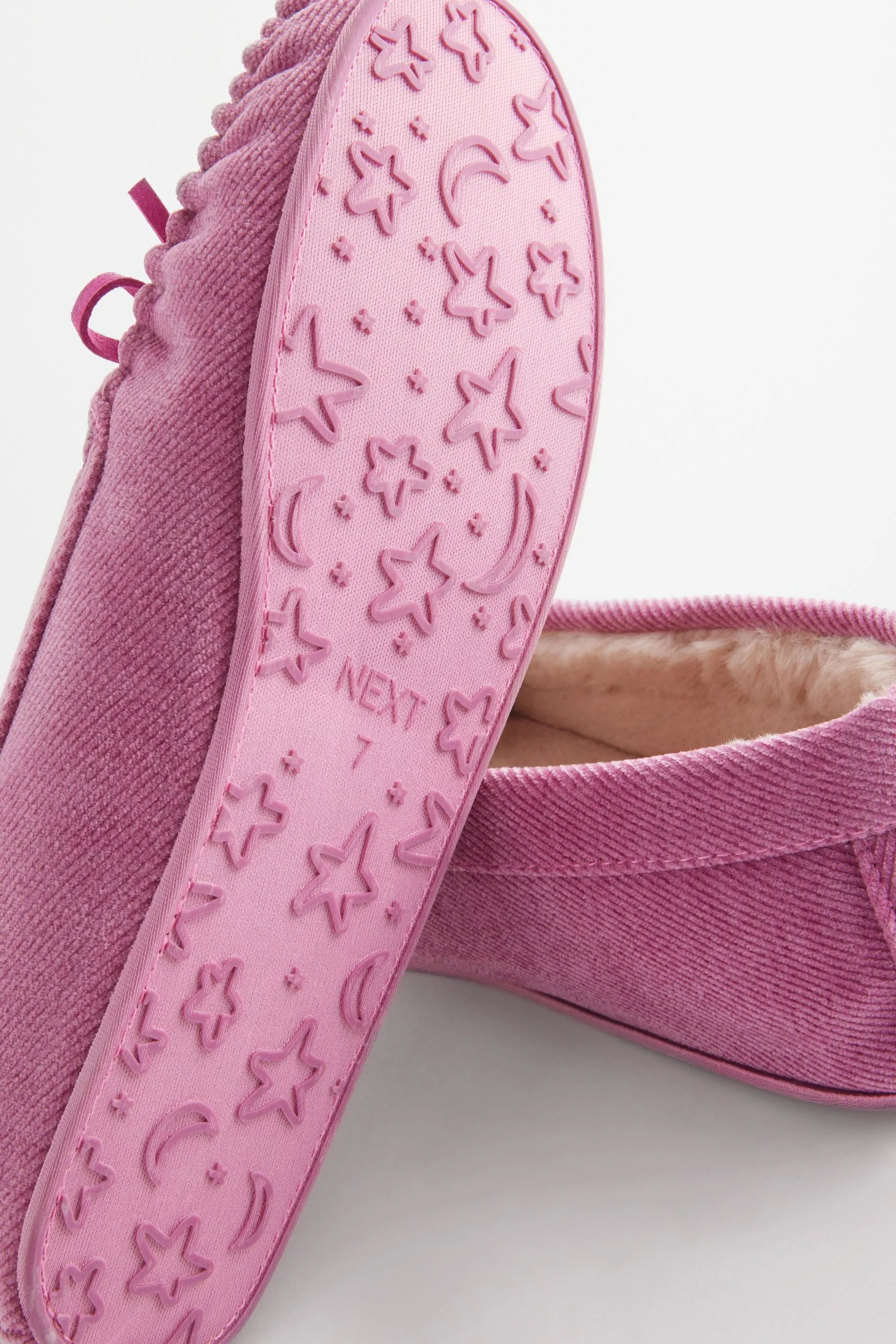 Pink Corduroy Moccasins