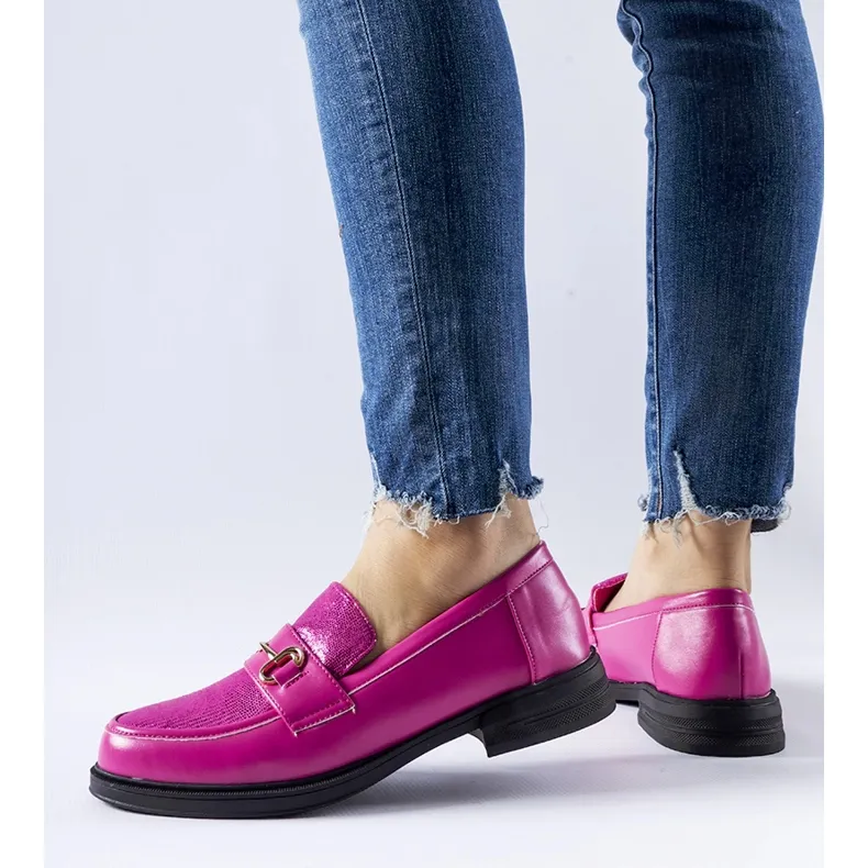 Pink moccasins Gennaro buckle