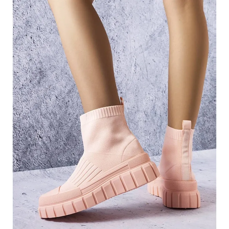 Pink sock sneakers from Searlait