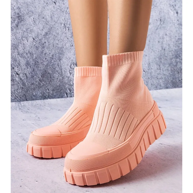 Pink sock sneakers from Searlait