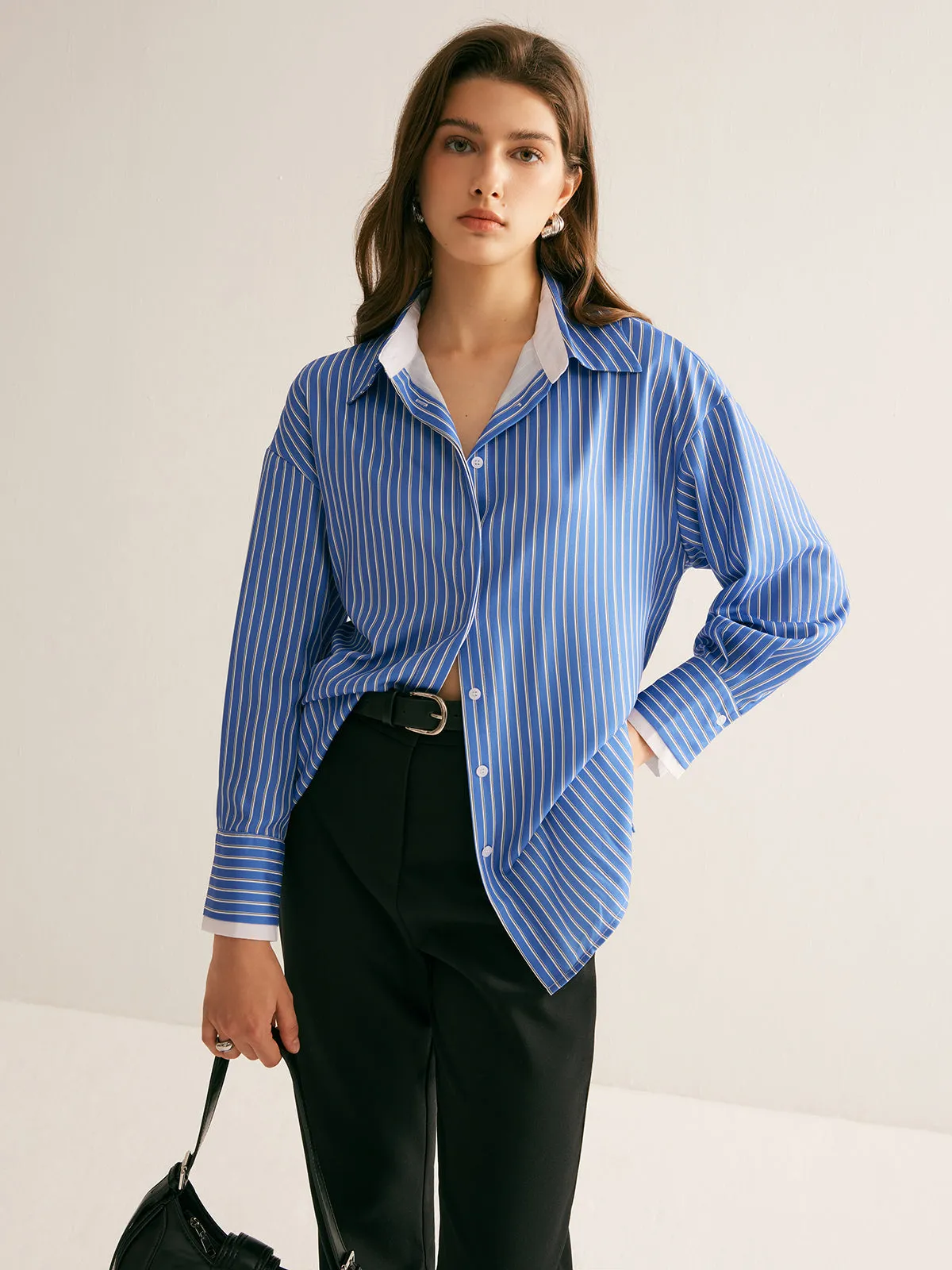 Pinstripe Thin Polo Shirt