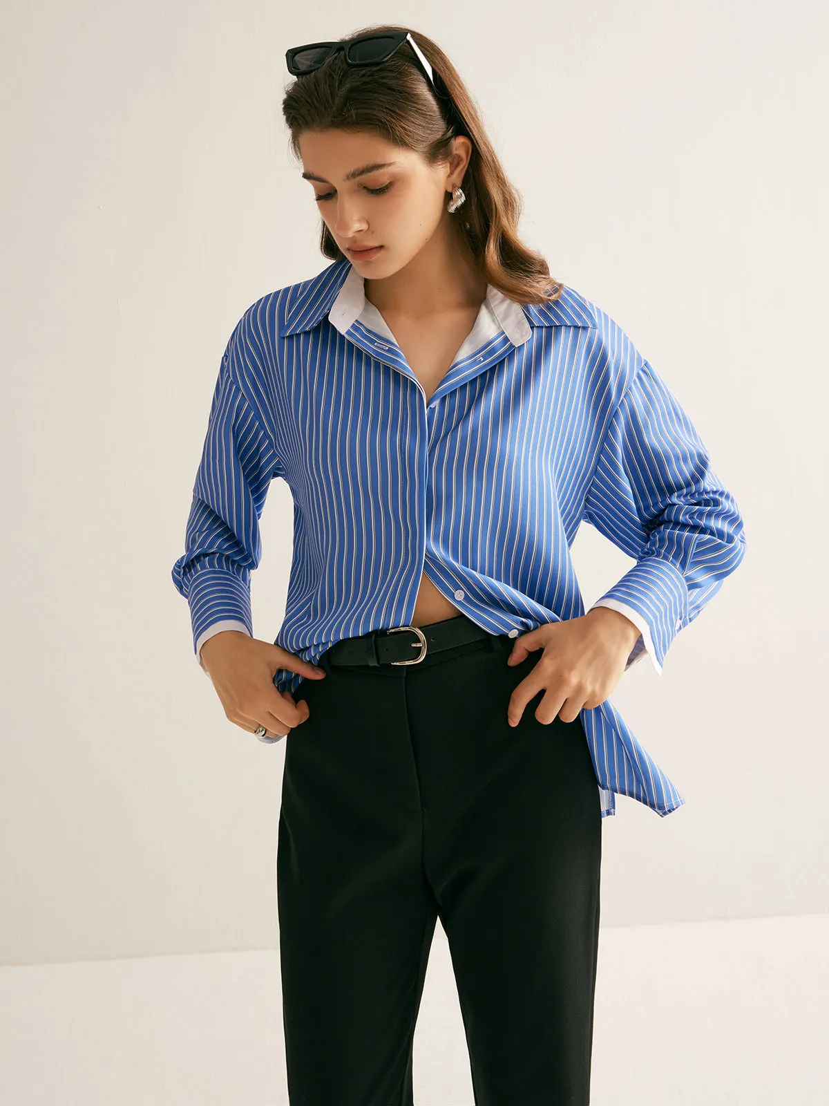 Pinstripe Thin Polo Shirt