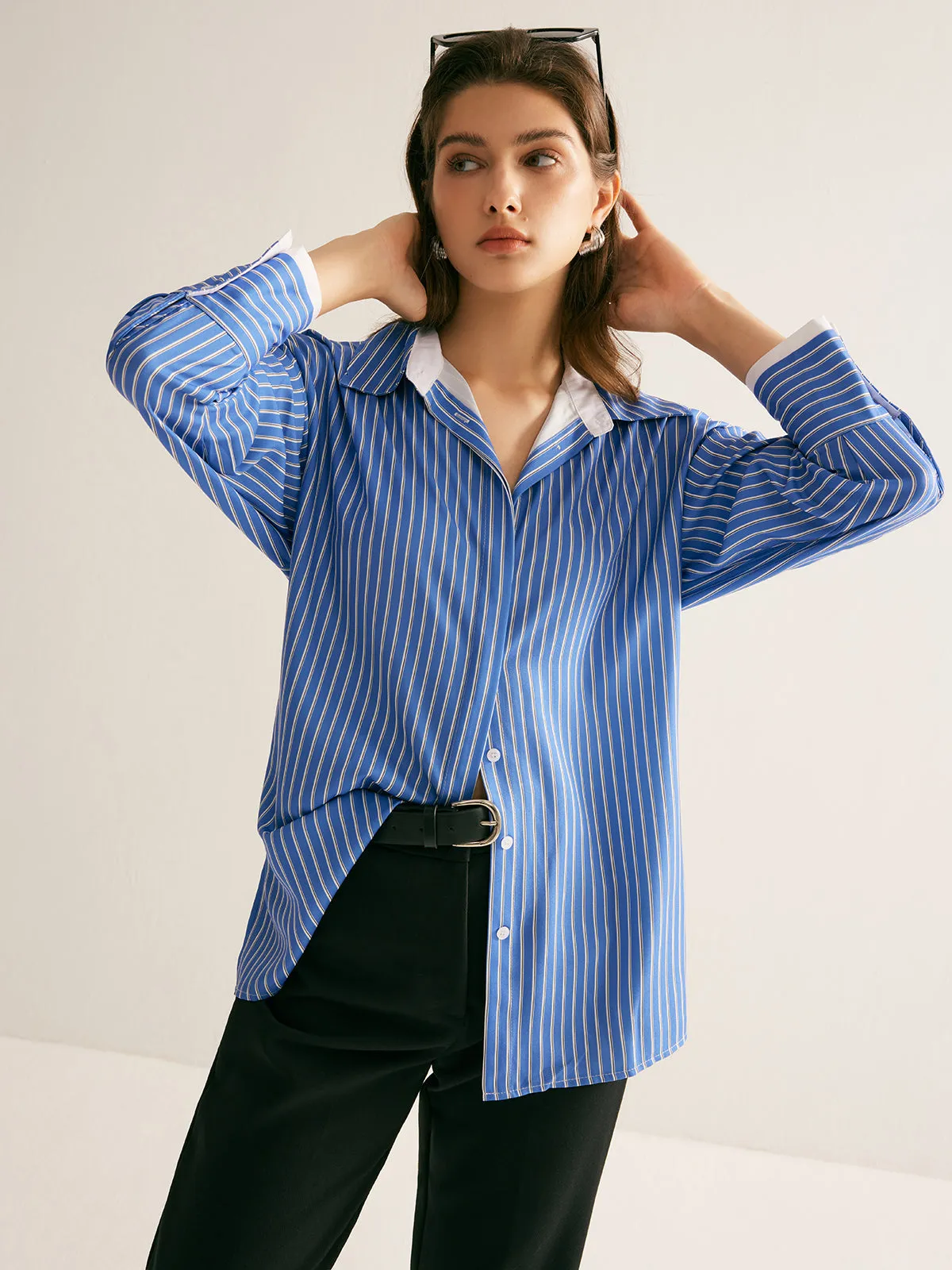 Pinstripe Thin Polo Shirt