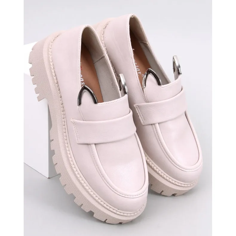 Bunnies Beige Platform Moccasins with Ears