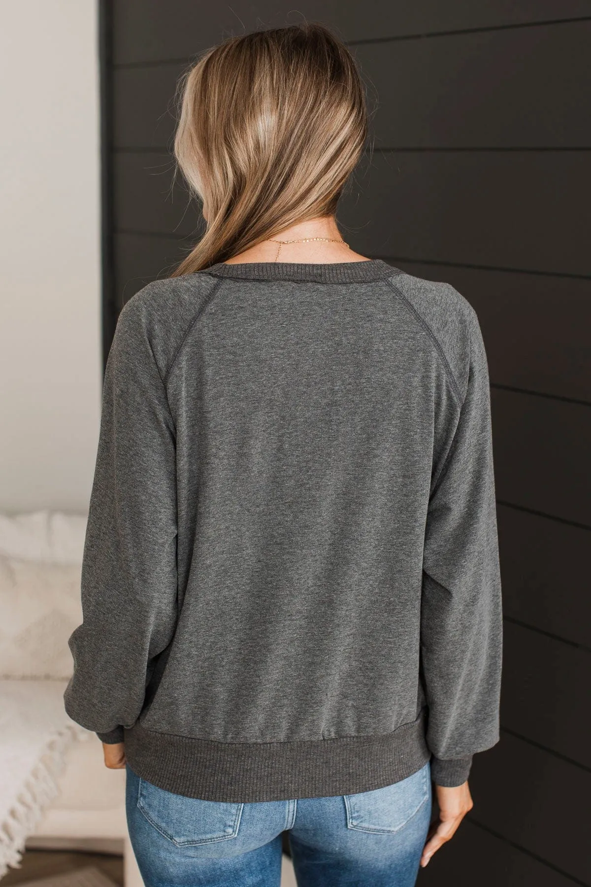 Charcoal Knit Top