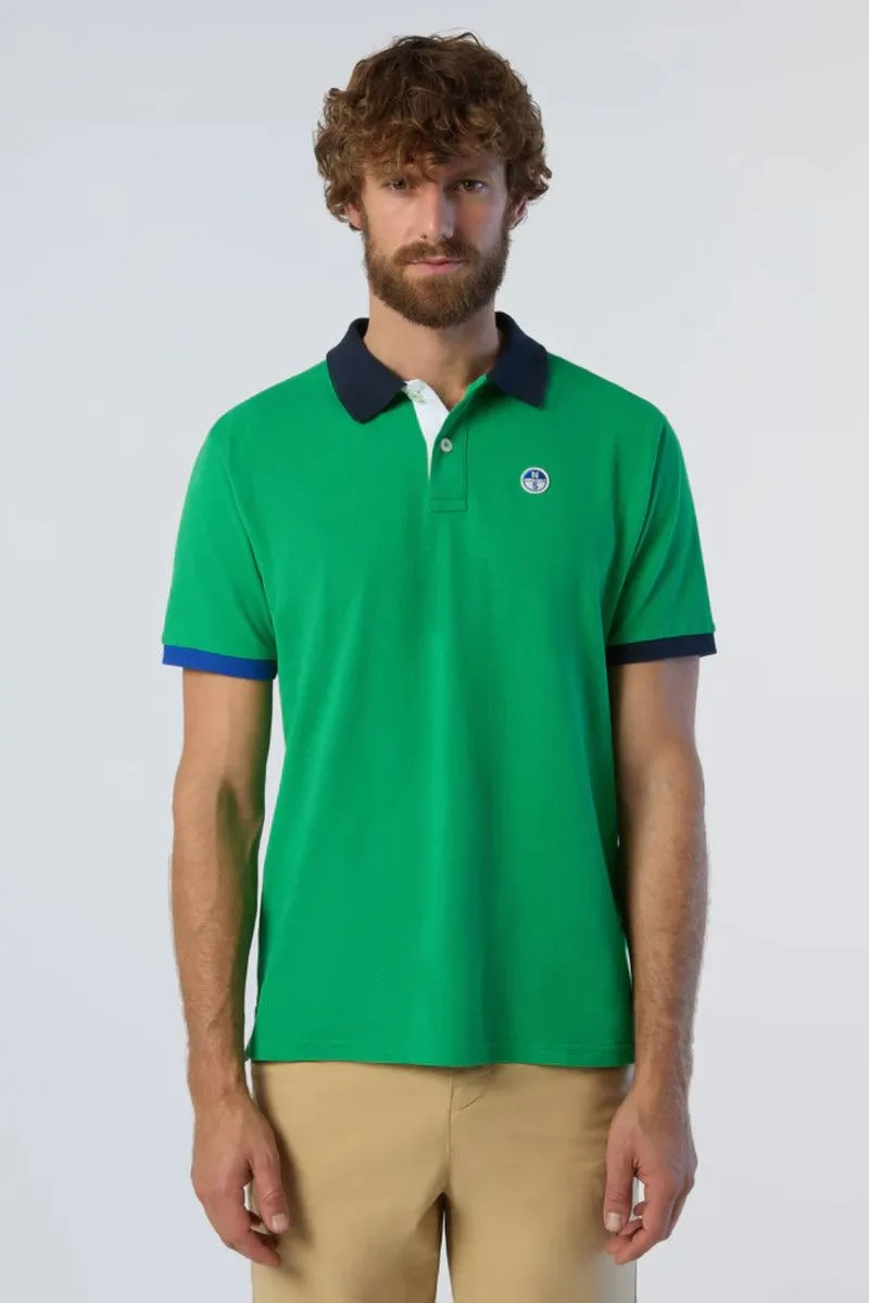 Polo in organic cotton for men in Green