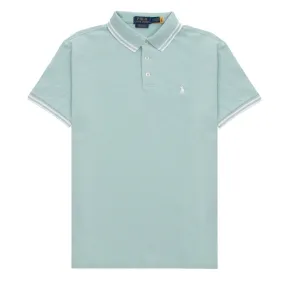 Polo Ralph Lauren Custom Slim Fit Contrast Polo Shirt Celadon / White