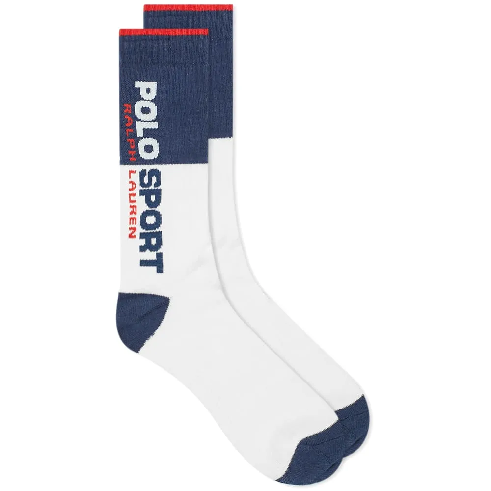 Polo Ralph Lauren Polo Sport 2 Tone Sock White & Cruise Navy