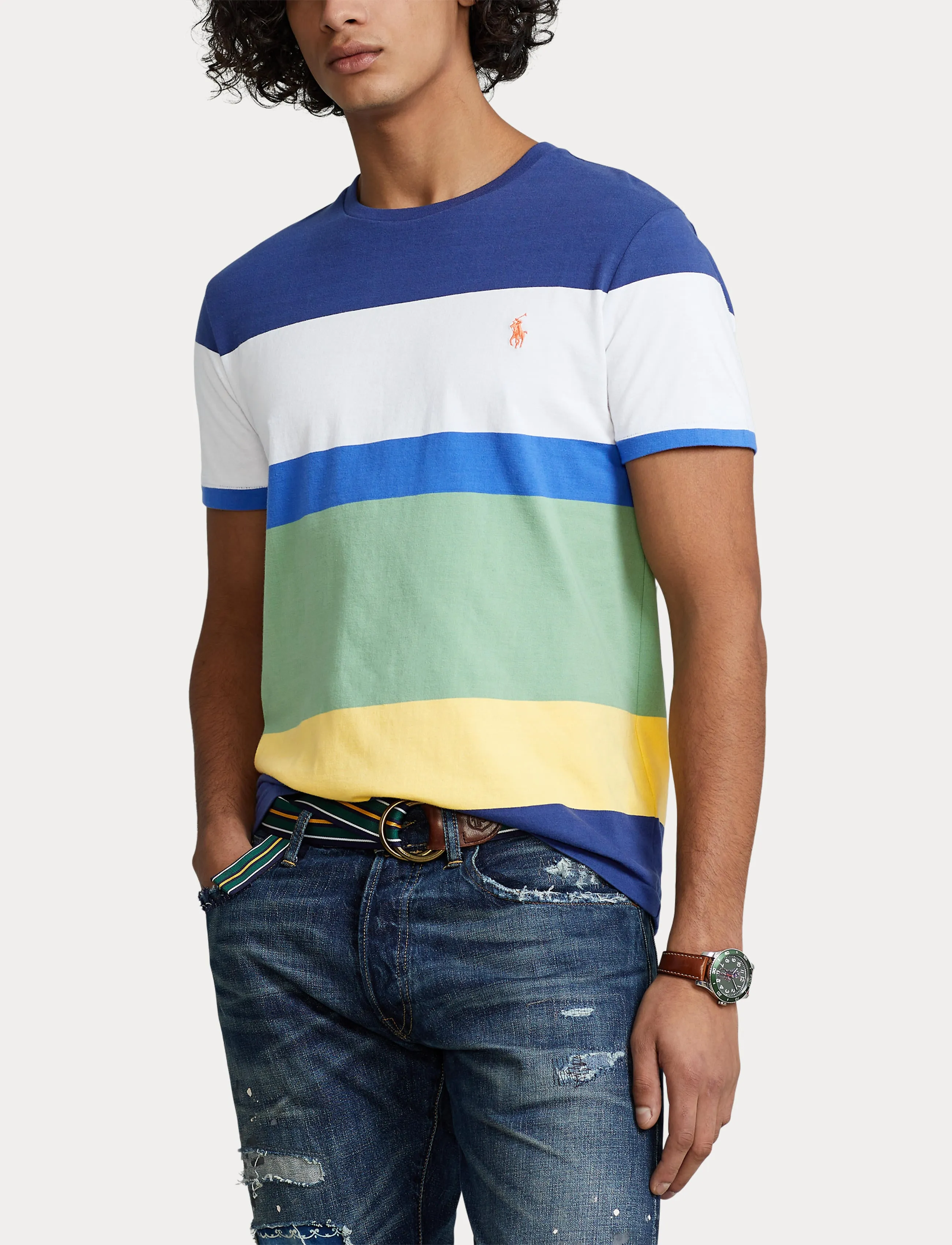 Polo Ralph Lauren Slim Fit Striped Tee Navy Stripe