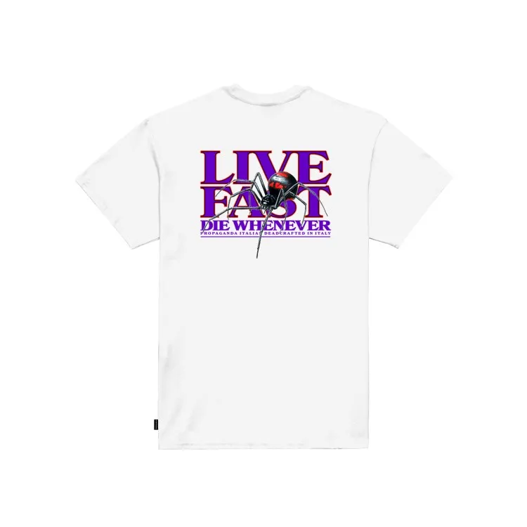 Propaganda  LOGO LIVE FAST PRTS733-02 Logo T-Shirt in Cotone Bianco