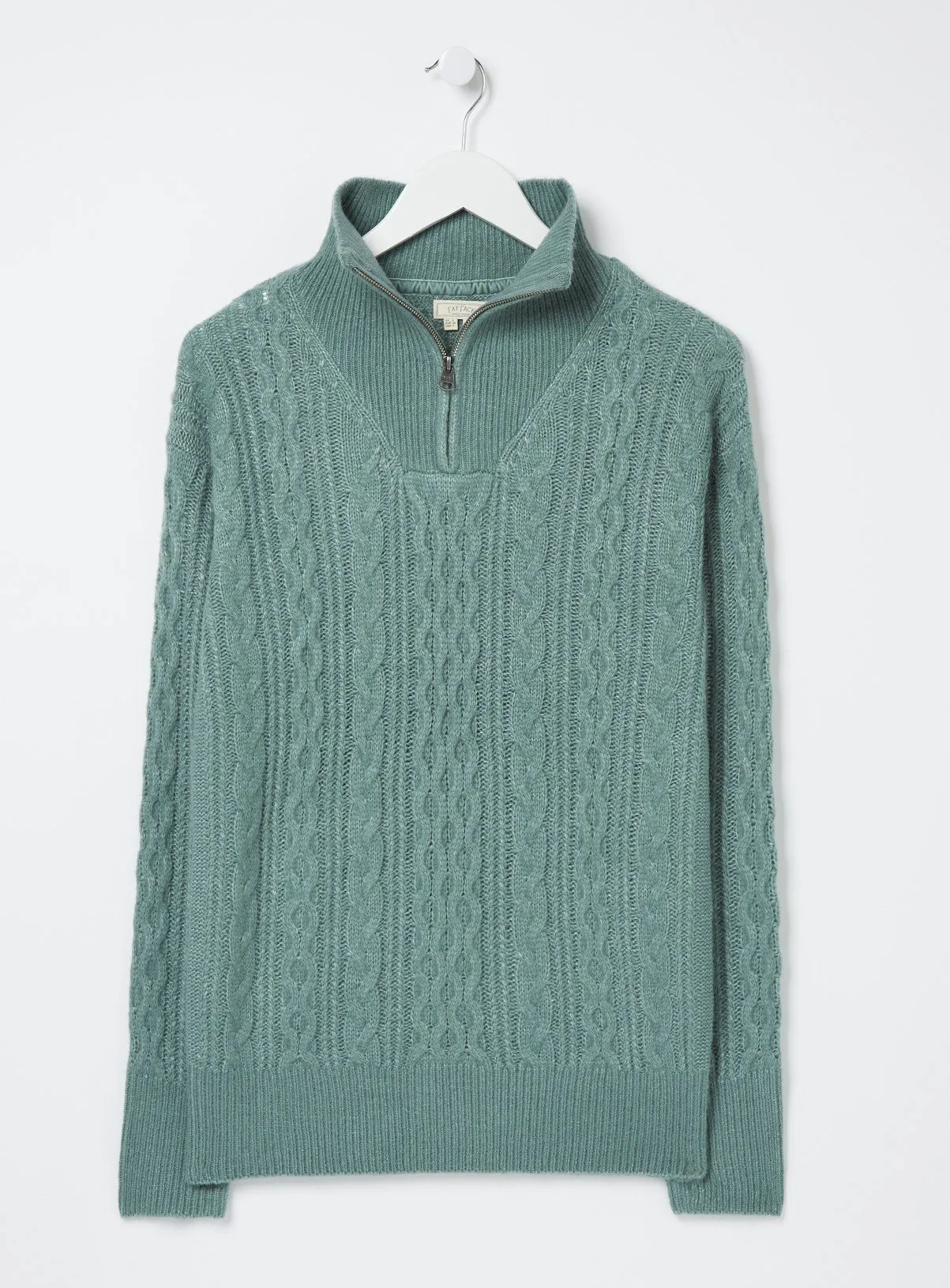 Purchase FATFACE Green Heather Half Neck Jumper Size 16 Online | Tu Clothing