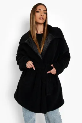 Quilted Teddy Belted Coat