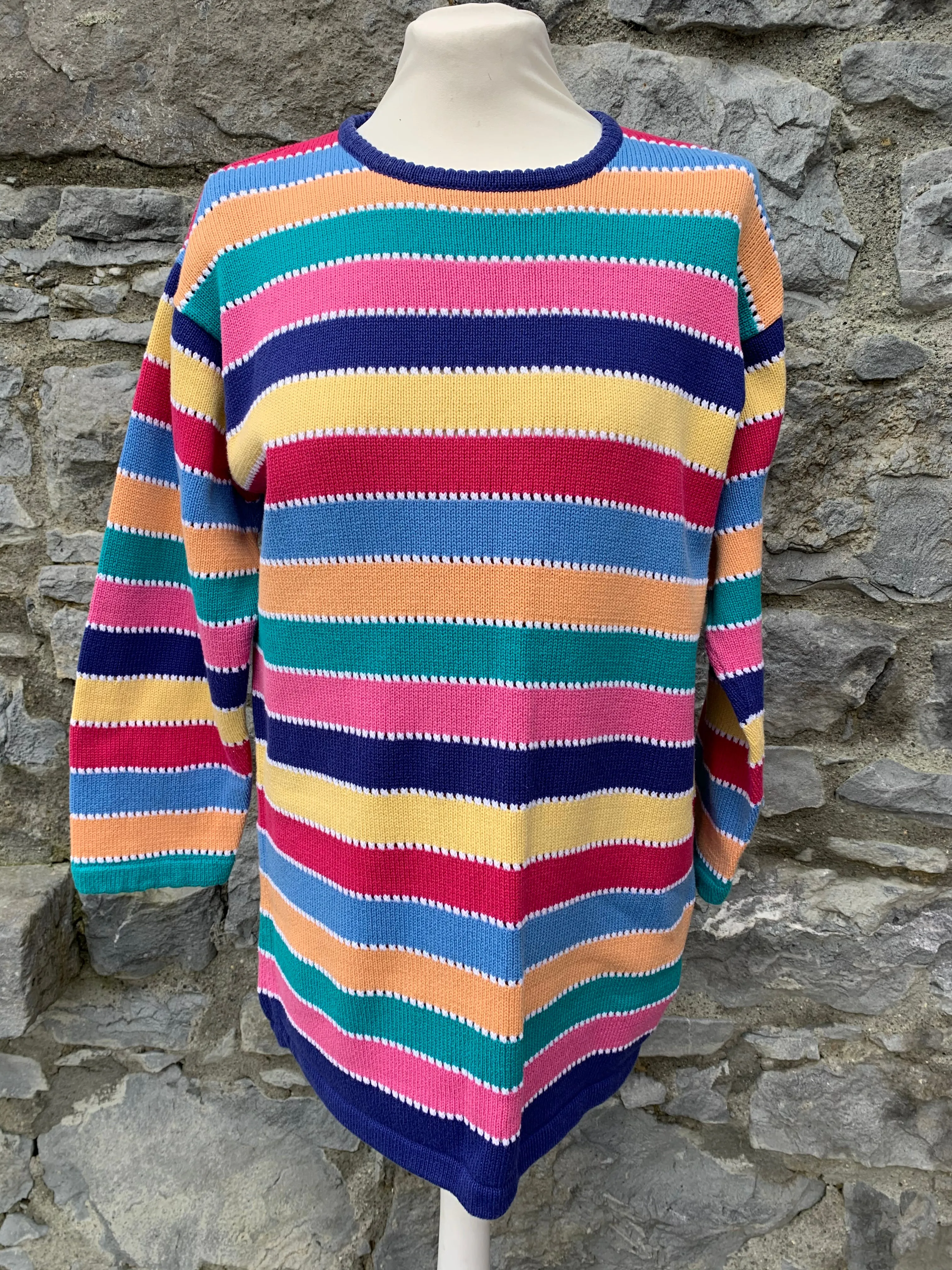 Rainbow striped sweater UK size 12