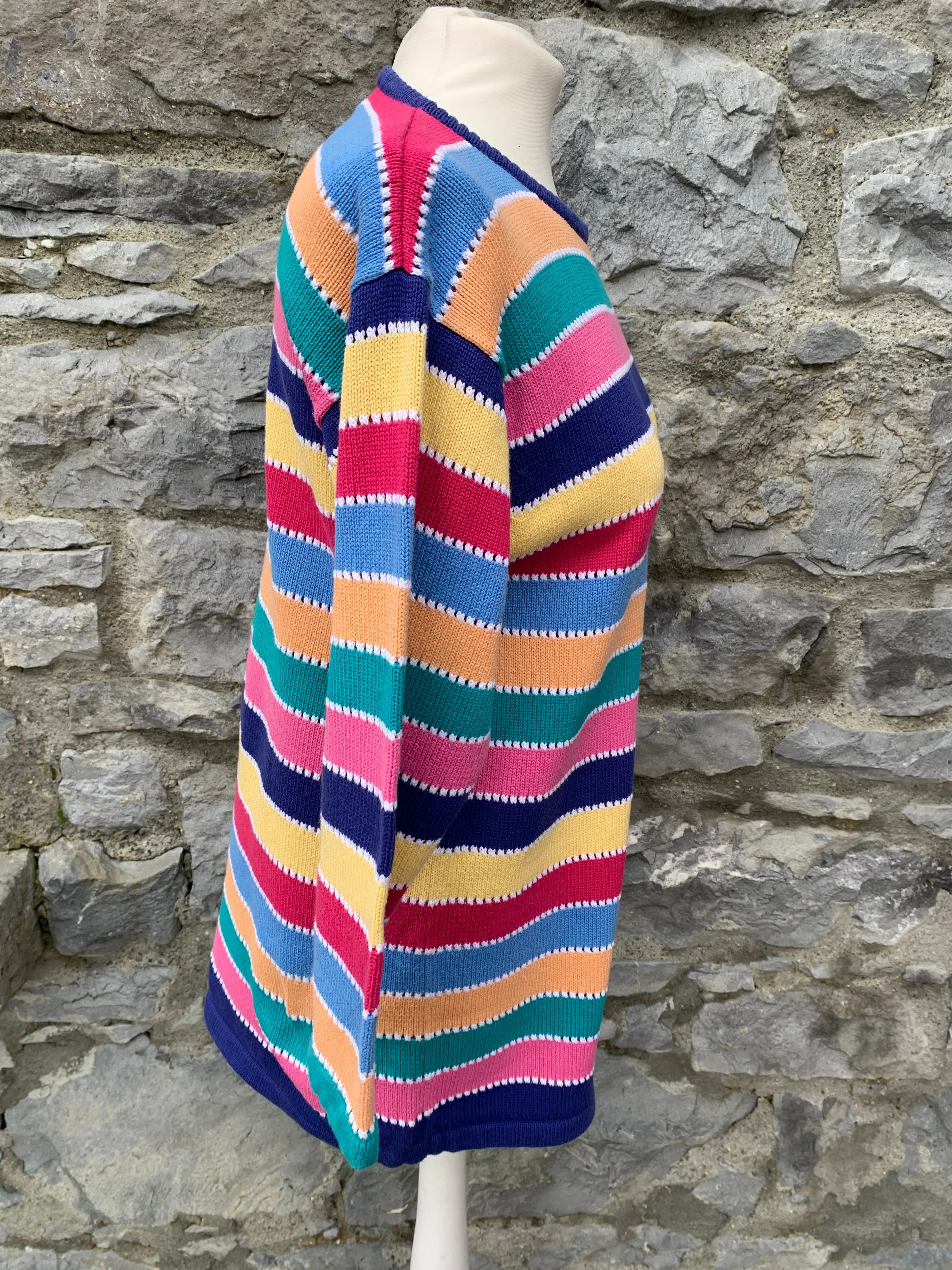 Rainbow striped sweater UK size 12