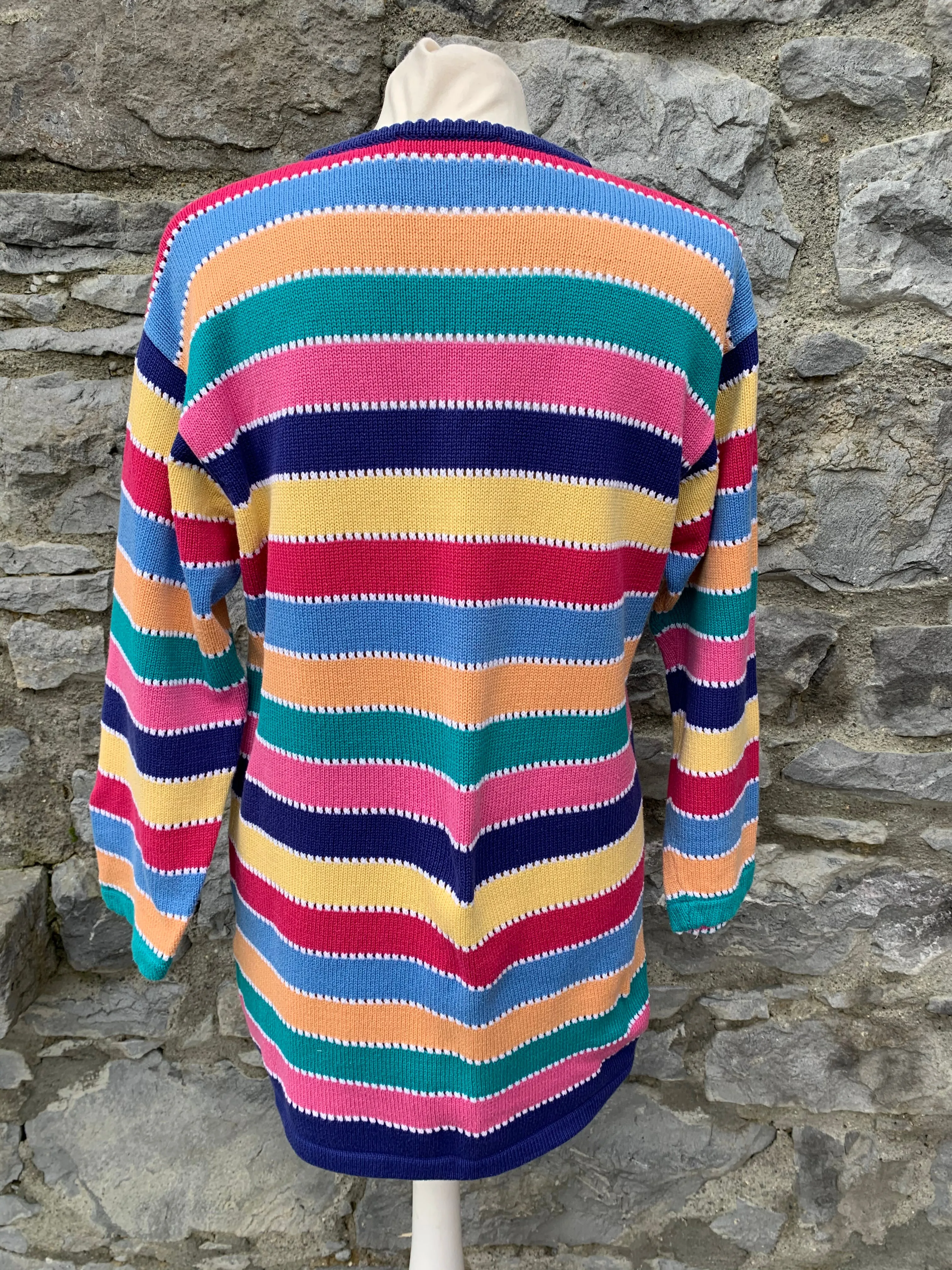 Rainbow striped sweater UK size 12