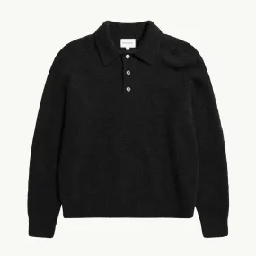 Rasmus Relaxed Brushed Polo - Black