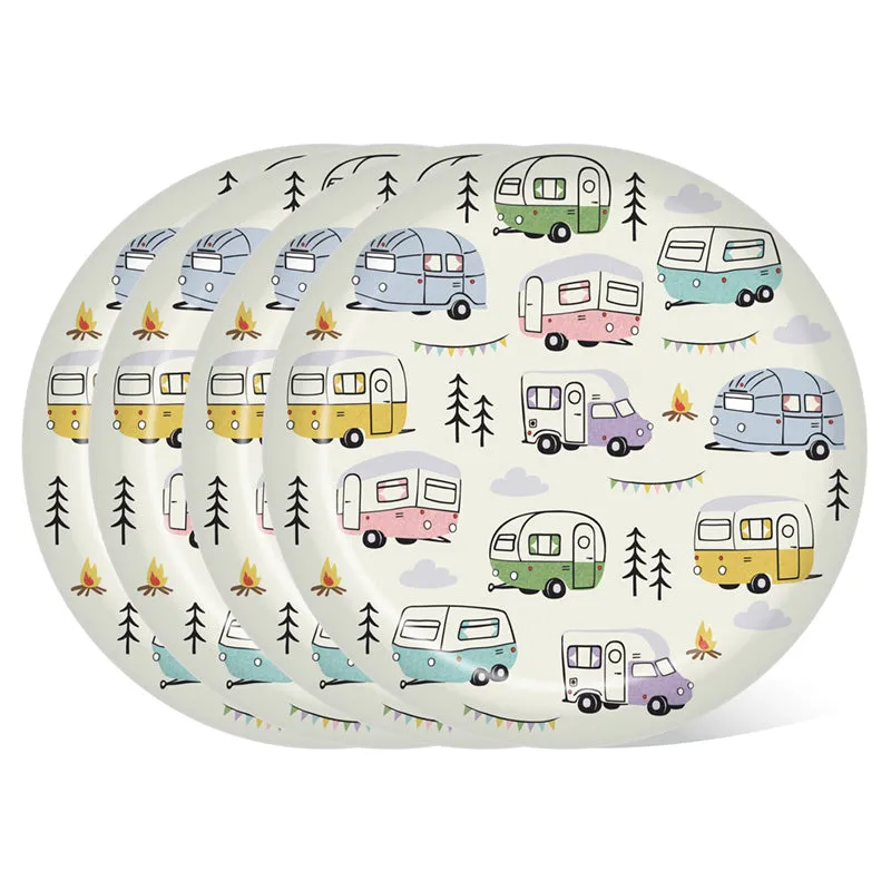 Recycled RPET Set of 4 Picnic Plates - Wildwood Caravan RPLAT01