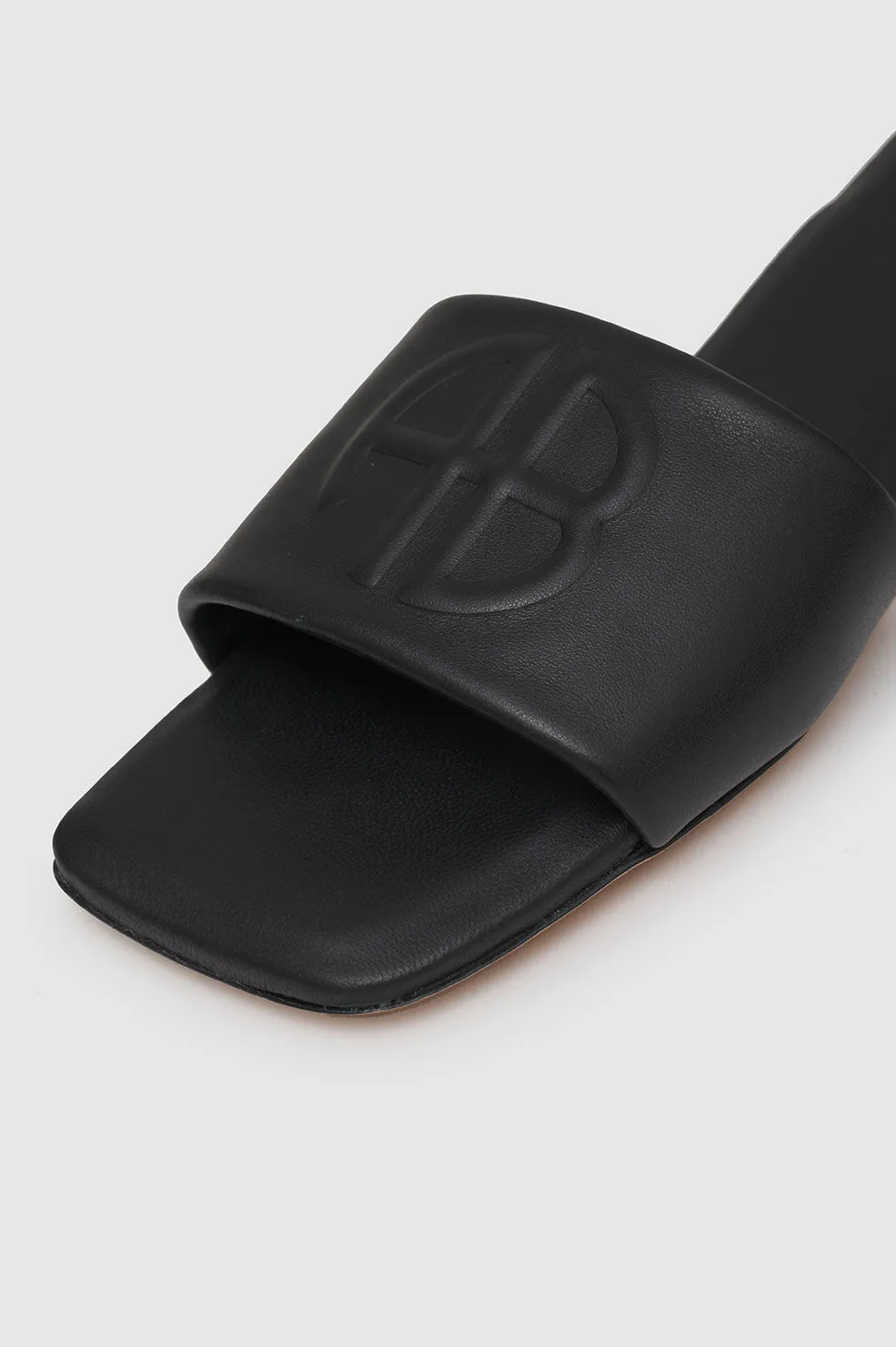 Ria Slides - Black Monogram