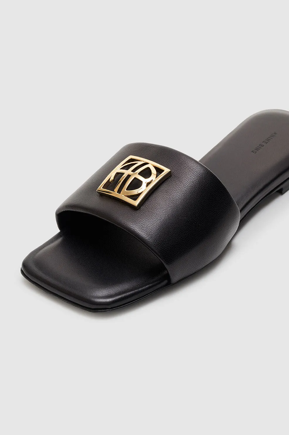 Ria Slides Monogram - Black