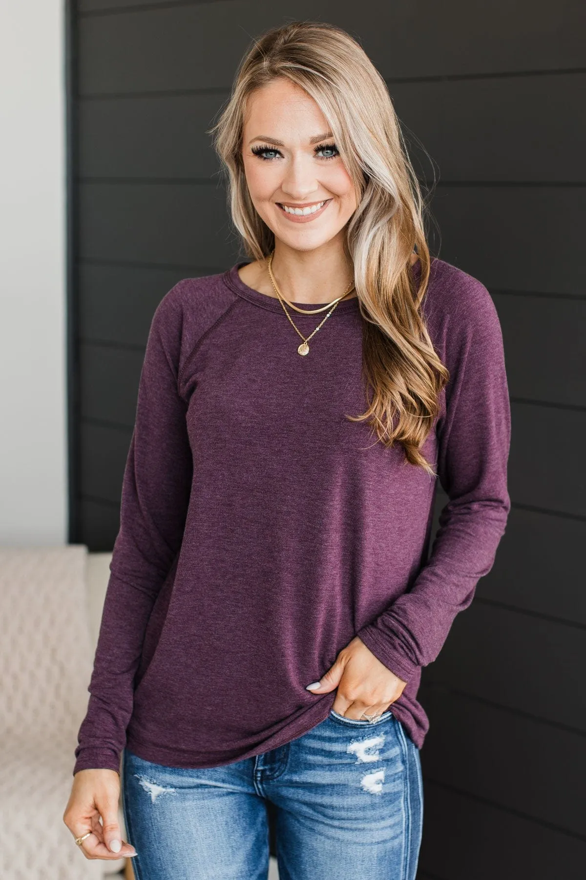 Plum Knit Top