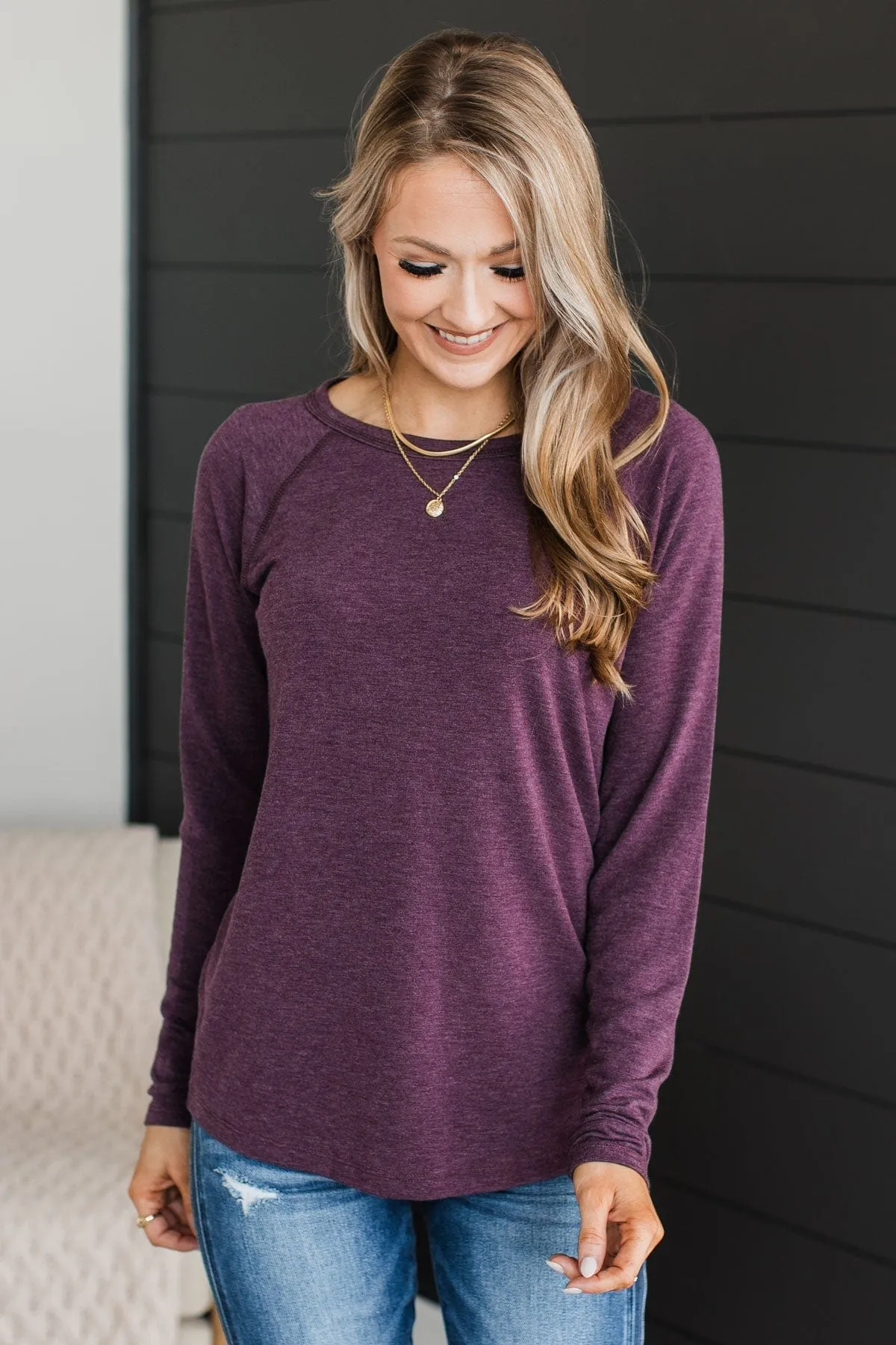 Plum Knit Top