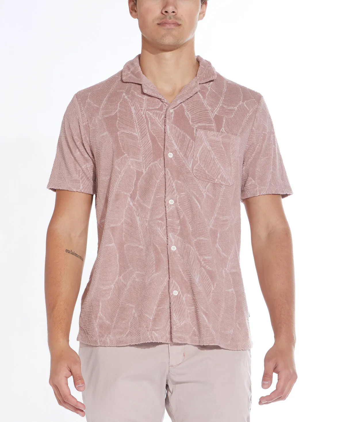 Mauve Rivera Knit Pocket Resort Shirt